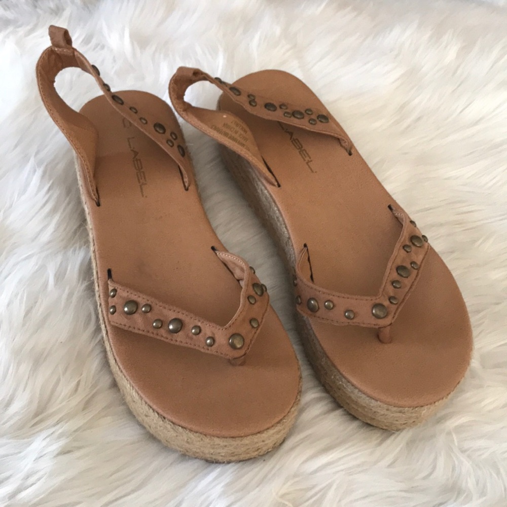 C. Label platform sandals